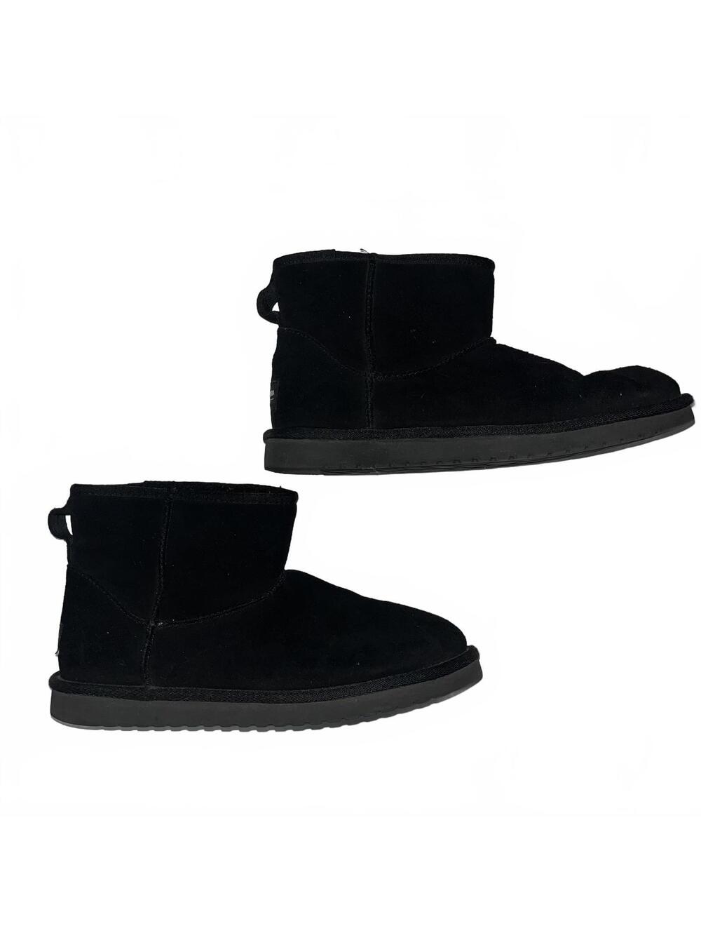 Koolaburra by UGG Black Suede Mini Ankle Boots Women’s Size 8 Cozy Winter Boots